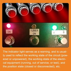 Energy Saving Indicator Light LED 12V 24V 110V 20mA Panel Mount 6mm Hole 5 PCS