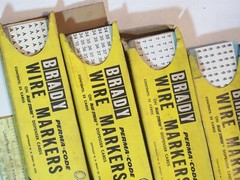 Electric BRADY WIRE MARKERS PERMA-CODE DISPENSER CARDS VINTAGE YELLOW BOX NOS