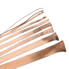 2-28mm Braided Ground Strap Copper Flat Braid Shielding Sleeve SingleWire 0.12mm