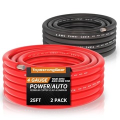 TOPSTRONGGEAR 4 Gauge 25ft Black and Red 25FT &