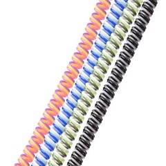 Spiral Cable Protector for USB Cord Sleeve 4.6 Feet Each, Red, Gray, Black, Blue