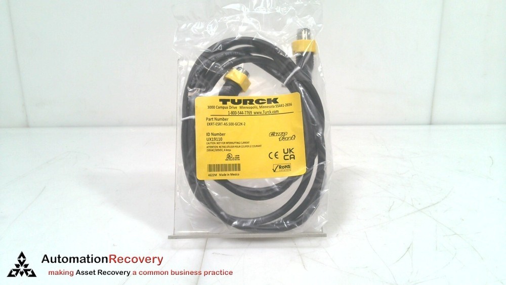 TURCK EKRT-ESRT-A5.500-GC2K-2, EUROFAST DOUBLE-ENDED CORDSET, UX19110, N #319142