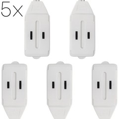 6FT 3-Outlet Extension Power Cord Indoor 2 Prong Protection Outlet Cover White