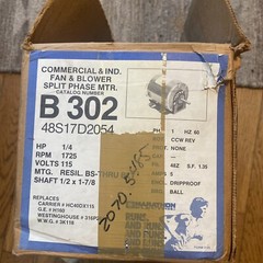 2070.5485 Commercial And Ind. Fan And Blower Split Phase MTR Catalog Number B302