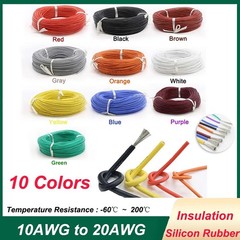 Silicone Stranded Flexible Cable Wire 10-20AWG Gauge 0.08mm Tinned Copper Wires