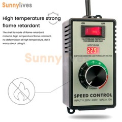 4000W Electronic Voltage Regulator Stepless AC Motor Speed Controller 110V/220V