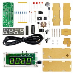 Electronic Clock Kit Set 51 Microcomputer LED Temperature / Time Display DS1302
