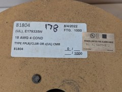E179335W 16 AWG 2 COND Shielded 800 Ft Type FPLR/CL3R or c(UL) CMR