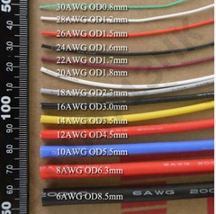 14/16/18/20/22/24/26/28/30AWG UL Stranded Wire Silicone Flexible Cables 0.08mm