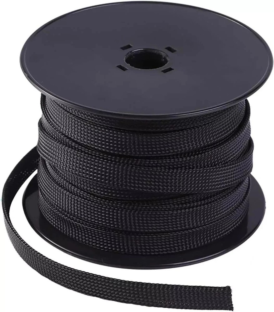 100ft – 1/2″ Expandable Braided Cable Sleeve – Wire Sleeving for Audio, Video