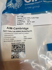 AIM-CAMBRIDGE CINCH 73-8894-7 CAT6 ETHERNET PATCHCORD 7′ LOT OF 11 NEW