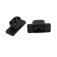 10Pcs AC 250V 2.5A IEC320 C7 Male Connector Panel Mount Power Inlet Socket