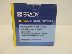 BRADY PSPT-094-175-WT, HEAT SHRINK LABELING PERMA SLEEVES, 0.094″ DIA 100/ROLL