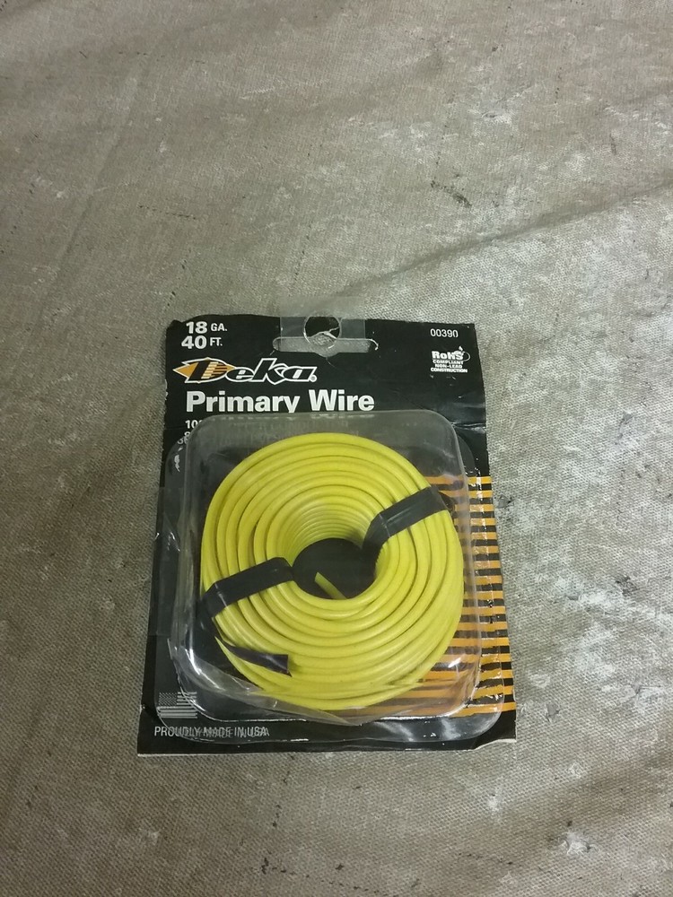 New Deka 18 Gauge Yellow 40ft Primary Wire 00390