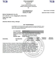 RYLR993_Lite 868/915MHz LoRaWAN® & Proprietary FCC NCC CE MIC certification