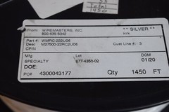 Teflon Jacket M27500-22RC2U06 Silver Wire 22 AWG 2/C 1450′ Mil-Spec Stranded