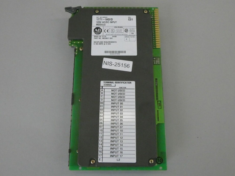 Allen-Bradley 1771-IAD/D Input Module 120V AC/DC C01