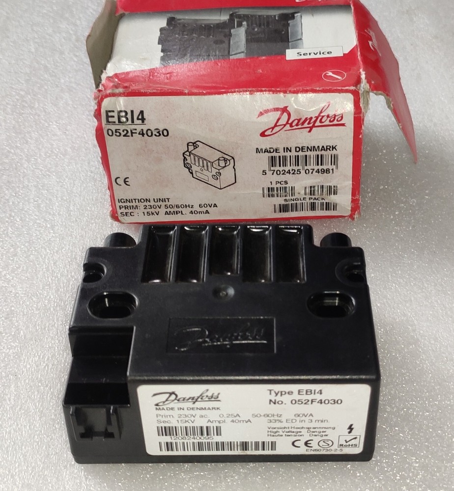 DANFOSS EBI4 052F4030 IGNITION UNIT 230V 50/60 Hz 60VA Made In Denmark