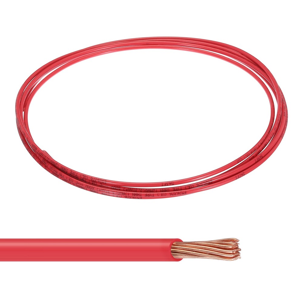 10 Feet 12 AWG Gauge THHN Stranded Red Copper Building Wire 600V