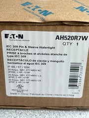 NEW EATON AH520R7W Arrow Hart pin and sleeve receptacle 20A 3 Ph 277/480V 4P5W