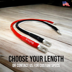 Pair of 4GA AWG Red and Black Cables 100% Copper Lug Battery Inverter Solar RV