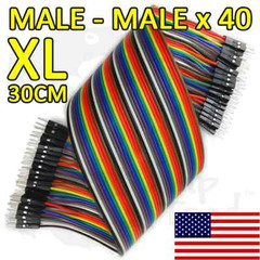 Extra Long 30cm Jumper Wires DuPont Male – Male 40 pcs Ribbon Arduino Electronic
