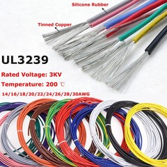 UL3239 Silicone Cable Wire Flexible Tinned Copper 14/16/18/20/22/24/26/28/30AWG