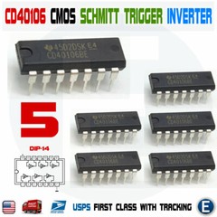 5PCS CD40106BE CD40106 DIP-14 40106 HEX Six Schmitt Trigger Inputs USA