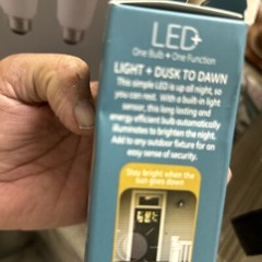 LED+ Light Bulb, Daylight, Dusk-to-Dawn, 500 Lumens, 5-Watts, 2-Pk. -93121494