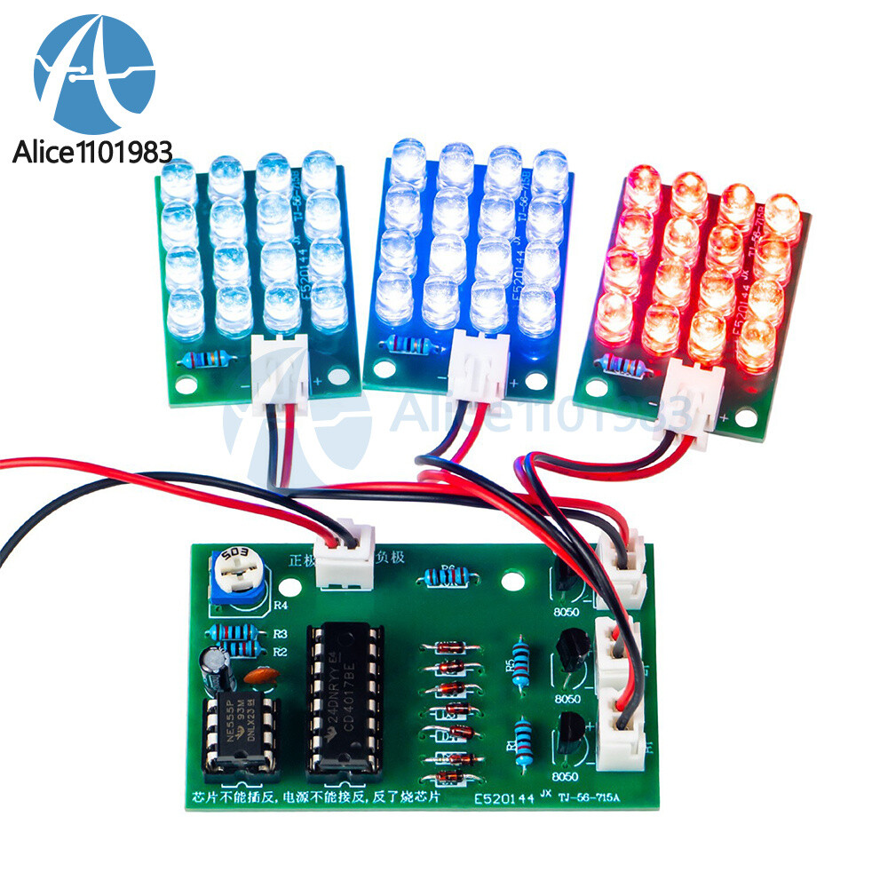 CD4017 + NE555 Flash Light DIY LED Electronic Kit Soldering Learning Project