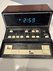 Leviton 6221 Clock Programmer Central Control System Powers On Walnut Grained