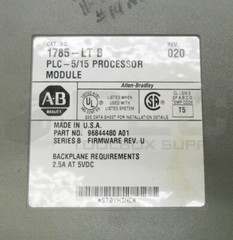 ALLEN BRADLEY 1785-LT /B PLC-5/15 PROCESSOR MODULE 2.5A 5VDC *READ*