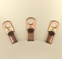 10 Bare Battery BIG COPPER LUG Ring Terminal Connector #1 Wire Gauge 5/16″ Stud