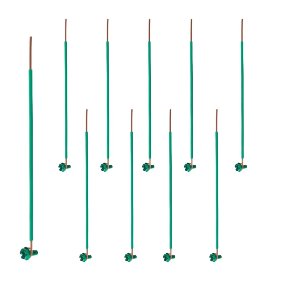 10 Pack 8 Inch 10 AWG Copper Grounding Pigtails with Green Screws for Electri…