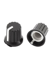 10 Pcs 6mm Dia Shaft Hole Plastic Potentiometer Rotary Control Knobs Caps Black