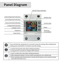 GEYA Tuya WIFI Kwh Metering Voltage Current & Leakage Protection 63A 80A AC220V