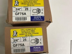 50 PK Arlington GF75A 3/4″ Insulated Screw-In Connector for AC/MC/FMC Conduit
