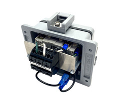 Mencom GF-RJ45-R-32 Panel Interface Connector with GFCI Duplex outlet, RJ45