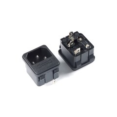 IEC Power Socket Connector AC 250V 10A Male Female Plug Jack 3 Pin PCB Panel