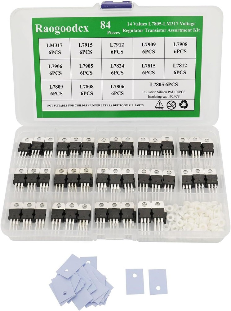 84Pcs 14 Value L7805-LM317 Voltage Regulator Transistor Assortment