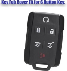 Silicone Key Fob Cover Protector for 2015-2020 Yukon XL Denali Ta Color: Black