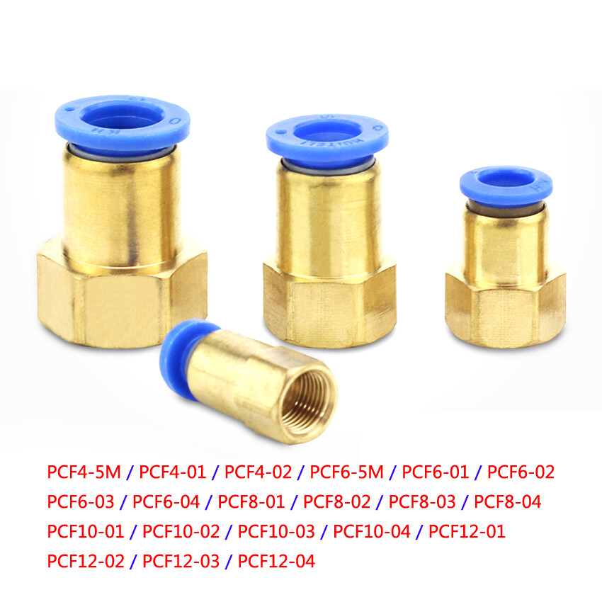 PCF Pneumatic Fitting Female Thread Adaptor Pipe Push Straight Quick Connectors