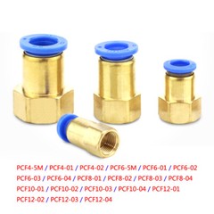 PCF Pneumatic Fitting Female Thread Adaptor Pipe Push Straight Quick Connectors