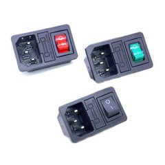 2PCS 250V 10A Rocker Switch with Fused IEC320 C14 Inlet Power Switch Connector