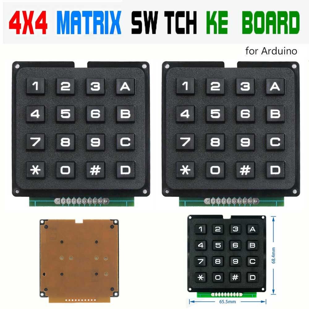2PCS 4×4 Matrix Array 16 Keys Switch Keypad Keyboard Module for MCU 4*4