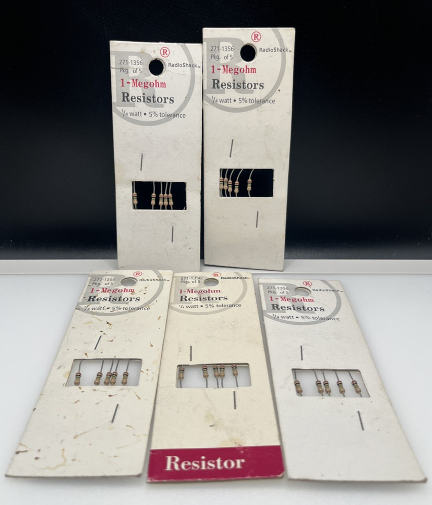 NEW OLD STOCK RADIO SHACK 271-1356 RESISTORS (5) 1-Megohm