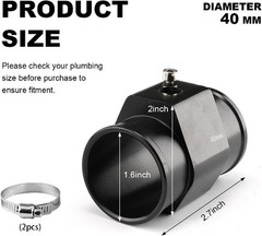 Universal 40mm Radiator Sensor Adapter with 2 Hose Clamps, Water T Color: 40mm