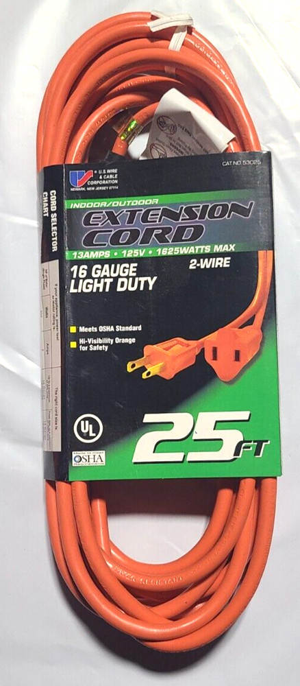 US Wire Outdoor Extension Cord 16/3 25 Ft.
