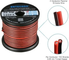 High-Performance 18 Gauge 2 Conductor Silicone Wire Spool – 100 Feet Red/Black