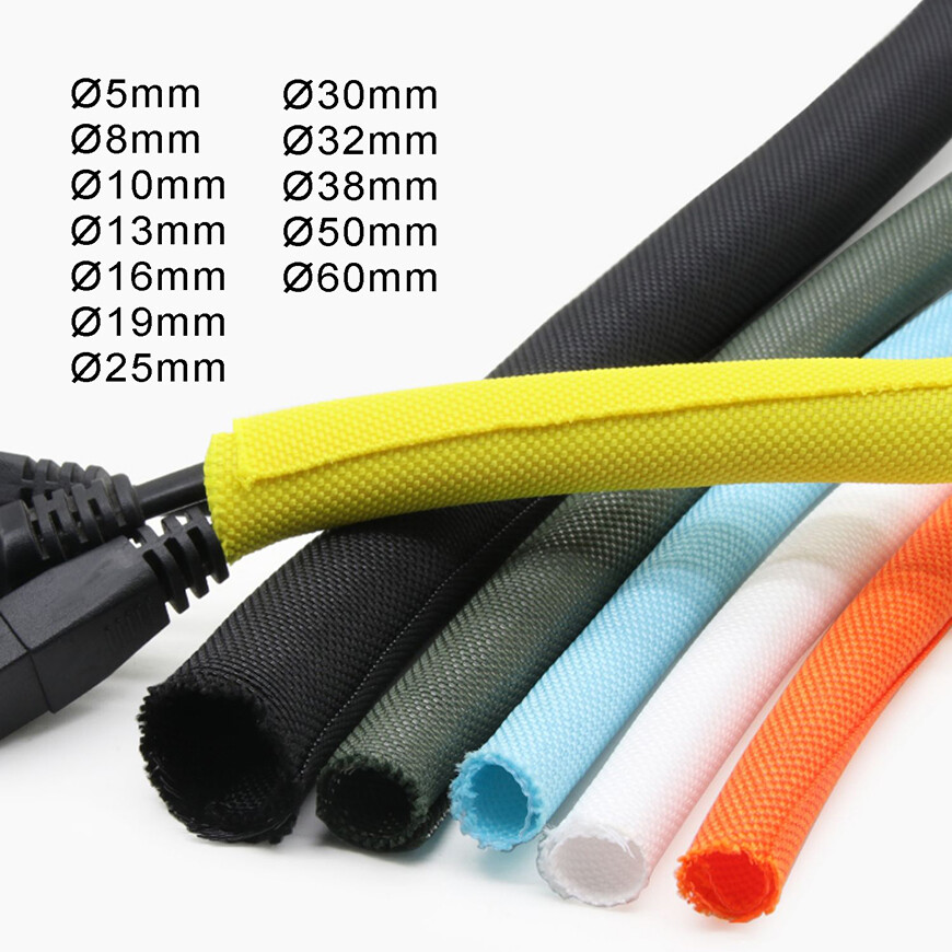 5-60mm Braided Sleeving Self Closing Braid Cable Wiring Harness Loom Protection